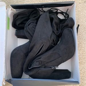 Fashion nova black thigh high boots